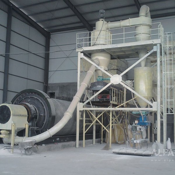 山東某礦物工廠石英粉球磨分級生產(chǎn)線